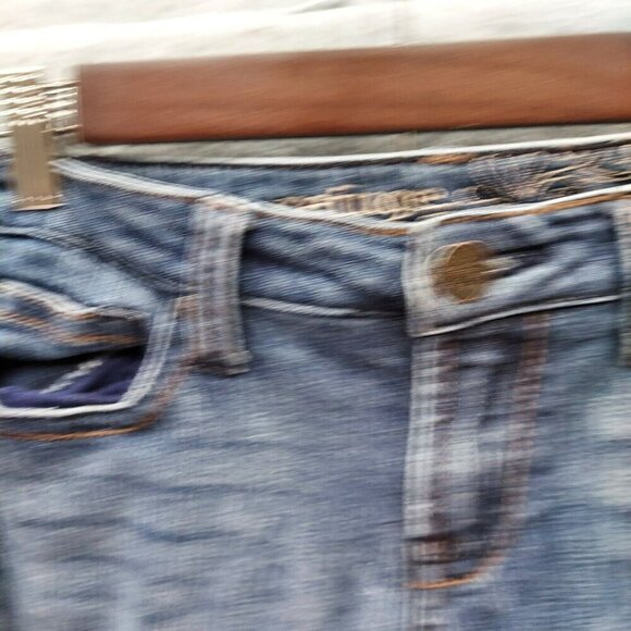 Womens Refuge Jeans Size 7R Solid Blue Straight Leg Regular Fit Denim Pants - Picture 7 of 16